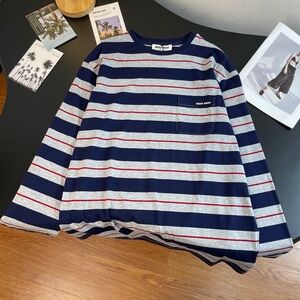 MIU MIU striped long-sleeved T-shirt